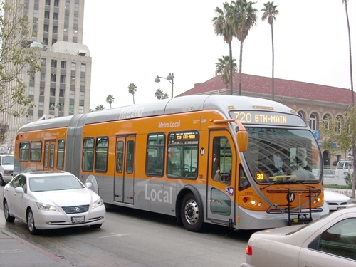 An electric bus in Los Angeles