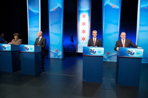 The top four contenders in Chicago's mayoral race prepare for Thursday night's WLS-Channel 7 debate, cosponsored by MPC.