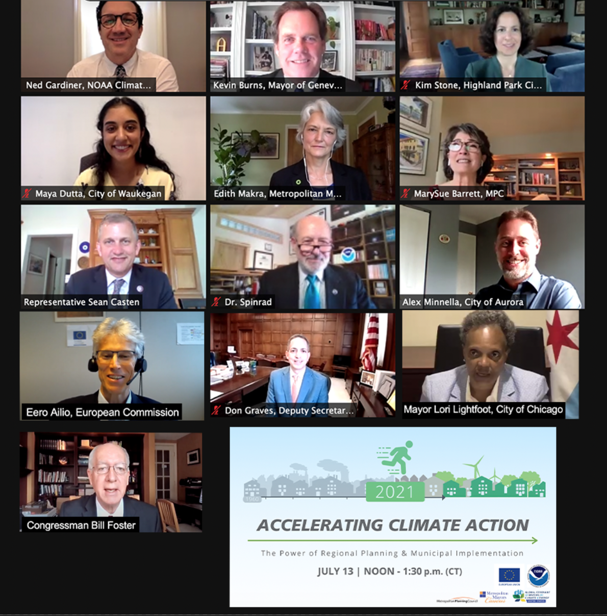 screenshot of speakers at virtual launch of regional Climate Action Plan