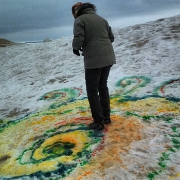 Colorful painting on ice